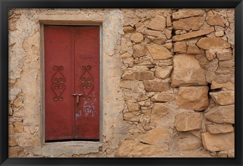 Framed Tunisia, Ksour Area, Ezzahra, village doorway Print