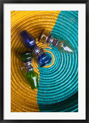 Framed Tunisia, Ksour Area, Ksar Haddada, Lantern at market Print