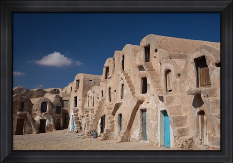 Framed Tunisia, Ksour, Medenine, fortified ksar building Print