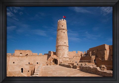 Framed Tunisia, Monastery, Ribat, 8th century, courtyard Print