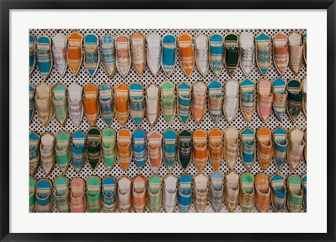 Framed Tunisia, Tunis, Carthage, Market, babouches slippers Print