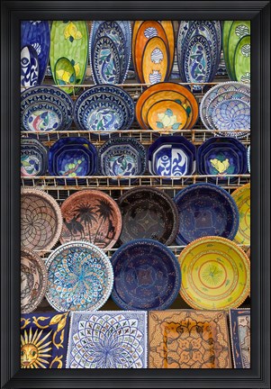 Framed Tunisian pottery, Port El Kantaoui, Tunisia Print