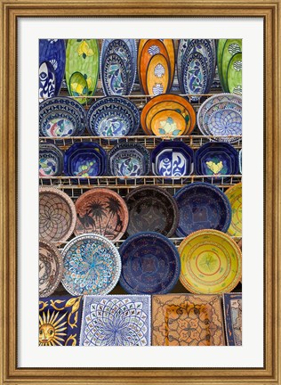 Framed Tunisian pottery, Port El Kantaoui, Tunisia Print