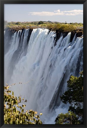 Framed Victoria Waterfalls, Zambesi River, Zambia. Print