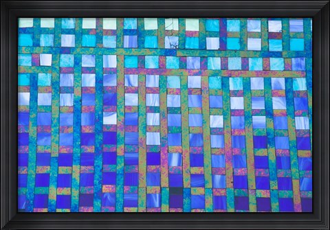 Framed Visual arts in Mosaic with the new Library along the Mediterranean, Alexandria, Egypt Print
