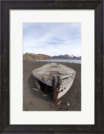 Framed Wooden whaling boat, Deception Island, Antarctica Print
