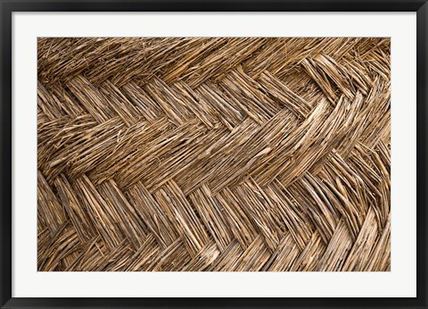 Framed West Africa, Ghana, Yendi. Woven thatch. Print