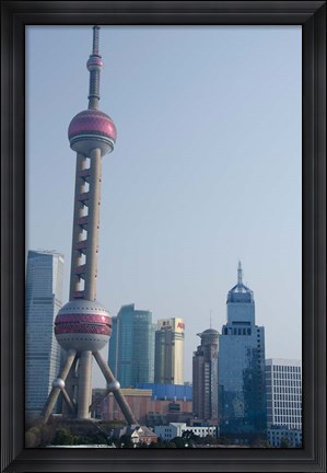 Framed View of the modern Pudong area, Shanghai, China Print