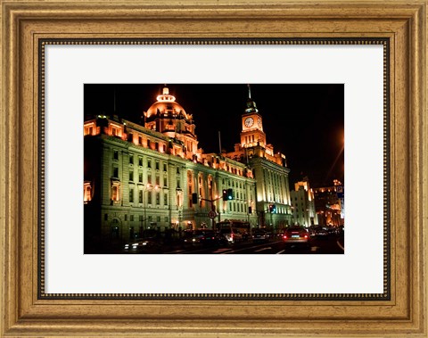 Framed View of Colonial-style Buildings Along the Bund, Shanghai, China Print