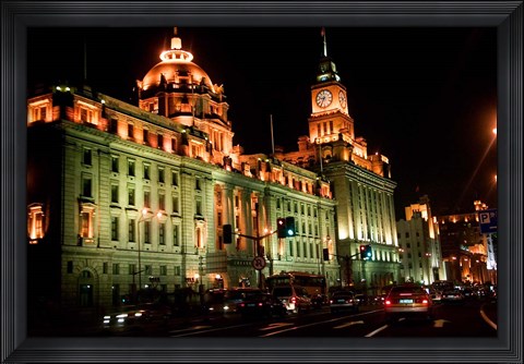 Framed View of Colonial-style Buildings Along the Bund, Shanghai, China Print