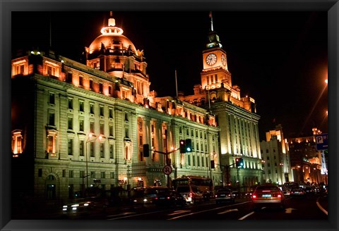 Framed View of Colonial-style Buildings Along the Bund, Shanghai, China Print