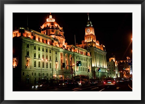 Framed View of Colonial-style Buildings Along the Bund, Shanghai, China Print