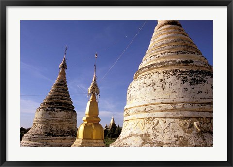 Framed Whitewashed Stupas, Bagan, Myanmar Print