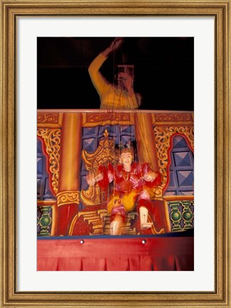 Framed Traditional Puppet Show, Myanmar Print