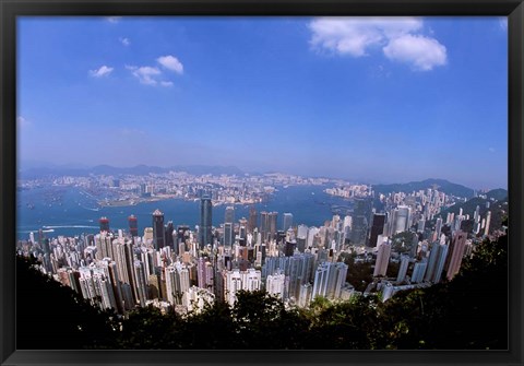 Framed View of City from Victoria Peak, Hong Kong, China Print