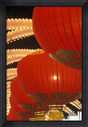 Framed Traditional Red Lanterns, China Print