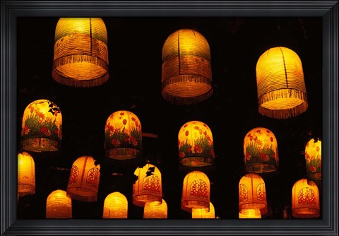 Framed Traditional Lanterns, China Print