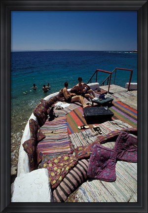 Framed Village Cafe and Terrace on the Red Sea, Egypt Print