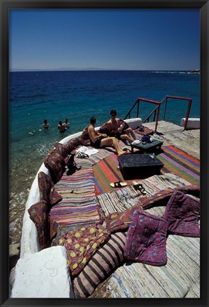 Framed Village Cafe and Terrace on the Red Sea, Egypt Print