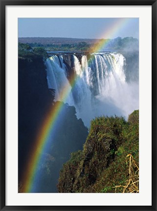 Framed Waterfalls, Victoria Falls, Zimbabwe, Africa Print