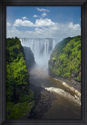 Framed Victoria Falls and Zambezi River, Zimbabwe Print