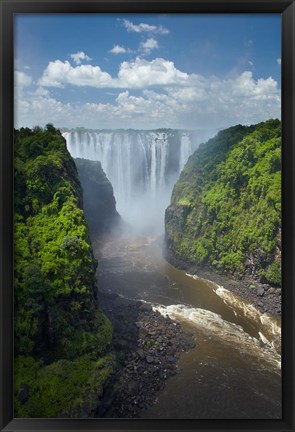 Framed Victoria Falls and Zambezi River, Zimbabwe Print