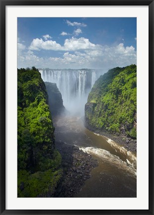 Framed Victoria Falls and Zambezi River, Zimbabwe Print