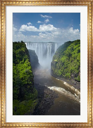 Framed Victoria Falls and Zambezi River, Zimbabwe Print