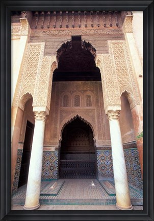 Framed Zellij (Mosaic Tilework) at the Saddian Tombs, Morocco Print