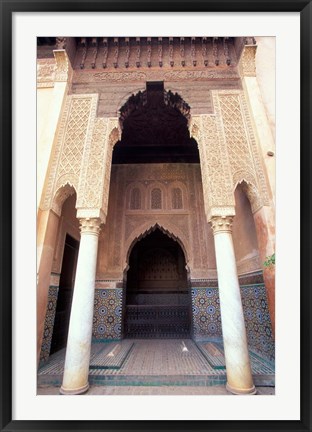 Framed Zellij (Mosaic Tilework) at the Saddian Tombs, Morocco Print