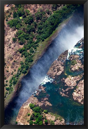 Framed Zimbabwe, Victoria Falls, border of Zambia/Zimbabwe Print