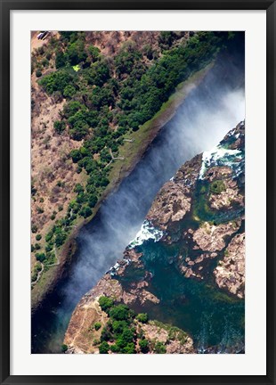 Framed Zimbabwe, Victoria Falls, border of Zambia/Zimbabwe Print