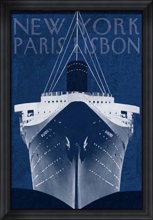 Framed Passage Atlantique Blueprint Print