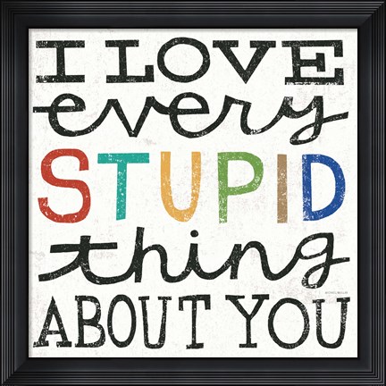 Framed I Love Every Stupid Thing About You Print