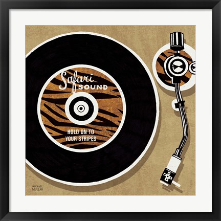 Framed Analog Jungle Record Player Print