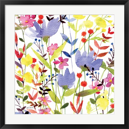 Framed Annes Flowers Crop I Print