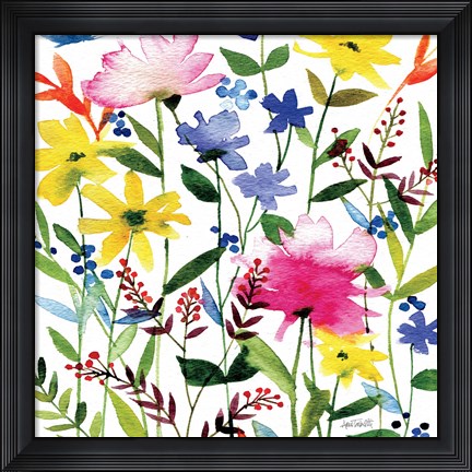 Framed Annes Flowers Crop II Print