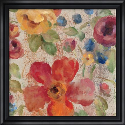 Framed April Rain Flowers II Print