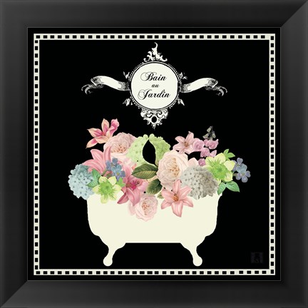 Framed Bain du Jardin I Black Print