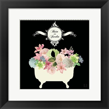 Framed Bain du Jardin I Black Print