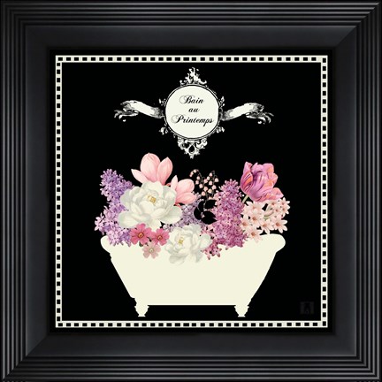 Framed Bain du Jardin II Black Print