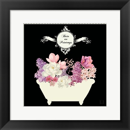 Framed Bain du Jardin II Black Print