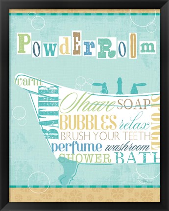 Framed Bathroom Words Tub I Print