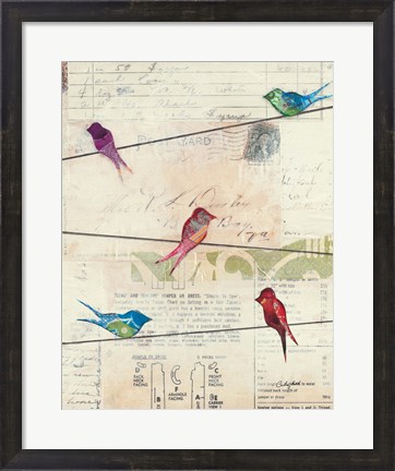 Framed Birds on a Wire no Border Print