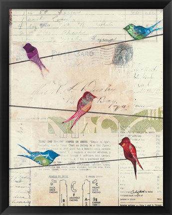 Framed Birds on a Wire no Border Print