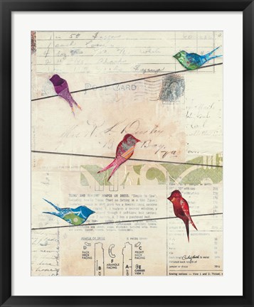 Framed Birds on a Wire no Border Print