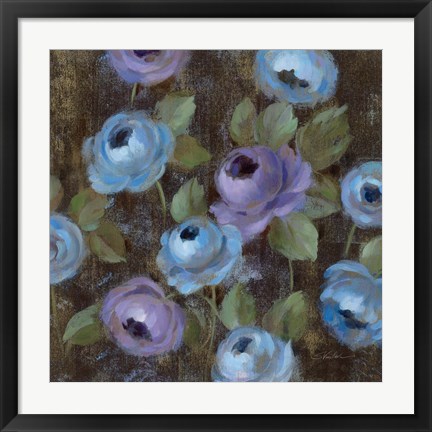 Framed Blue Damask II Print