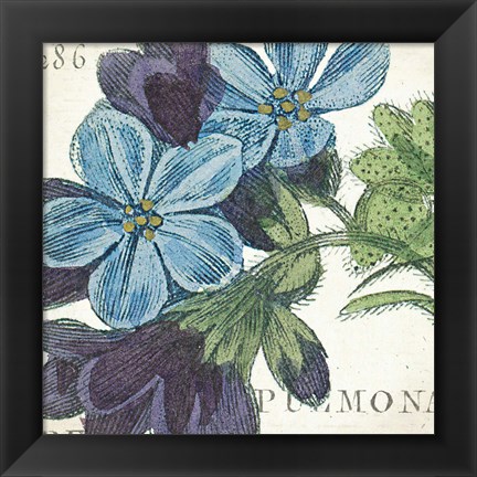 Framed Blue Floral Print