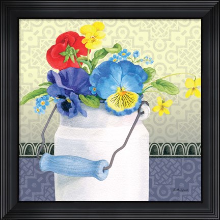 Framed Blue Pansy III no Border Print