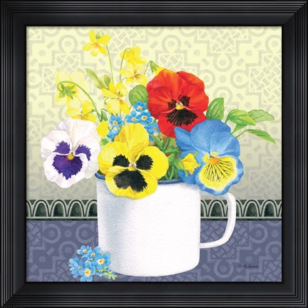 Framed Blue Pansy IV no Border Print